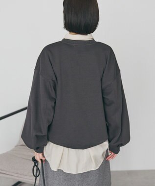 AMERICAN HOLIC フレンチロゴ裏起毛プルオーバー Charcoal Gray