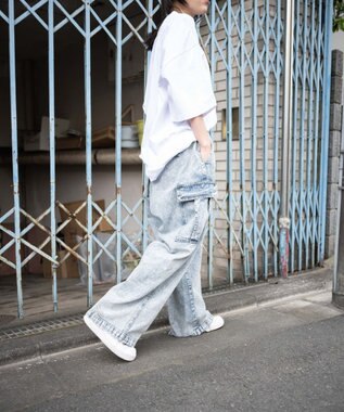 WEGO デニムカーゴパンツ デニム淡加工色