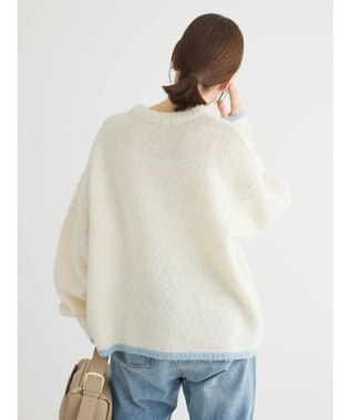 Green Parks フェアリーＭｉｘライン入りプルオーバー Off White