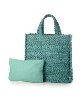 UNBILLION カカトゥ kakatoo / ラフィアスクエアトートバッグ グリーン
