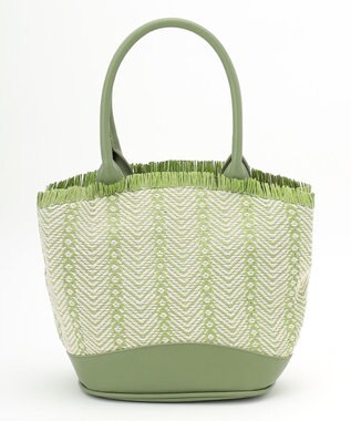 UNBILLION cachecache ポリプロピレンフリンジトートバッグ グリーン