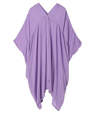earth music&ecology レーヨンビッグシャツチュニック Purple