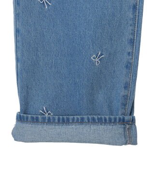 Green Parks ・Ｄｏｕｂｌｅ　Ｆｌａｇｓ　リボン刺繍ストレートデニム Light Indigo