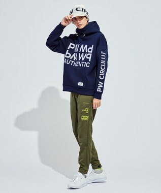 PW CIRCULUS 【NEWデザイン】【MEN】 LOGO graphic  デタッチャブルフーディー ネイビー系