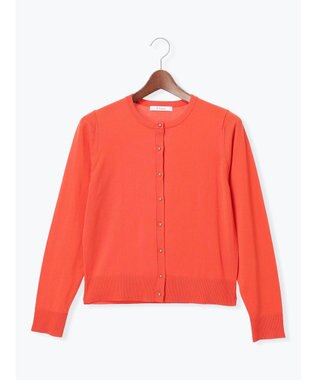 Te chichi 14G綿ポリクルーカーディガン オレンジ