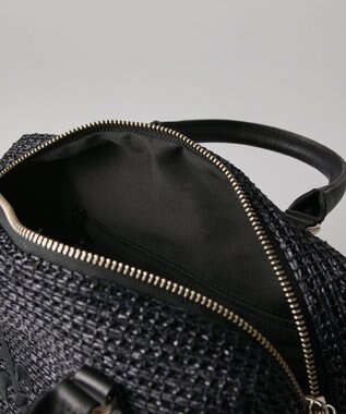 russet ナイロンラフィアミニボストンバッグ(CE-1715) Black