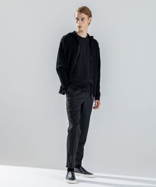 JOSEPH HOMME 【新柄】  ヴィスコースリンクス　ジップアップニットフーディー ブラック系