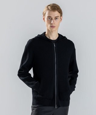 【新柄】  ヴィスコースリンクス　ジップアップニットフーディー