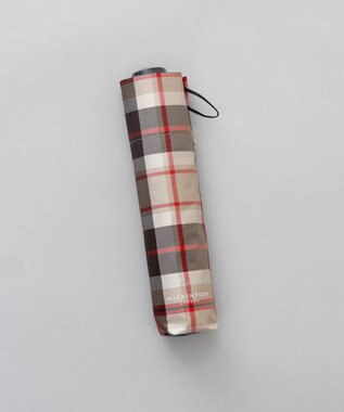 AURORA 【MACKINTOSH LONDON（マッキントッシュ ロンドン）】先染めチェック雨傘（折りたたみ傘） ブラウン