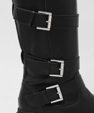 WEGO サイドベルトロングブーツ ブラック