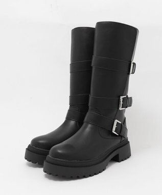 WEGO サイドベルトロングブーツ ブラック