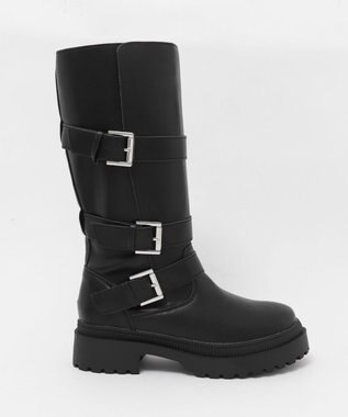 WEGO サイドベルトロングブーツ ブラック