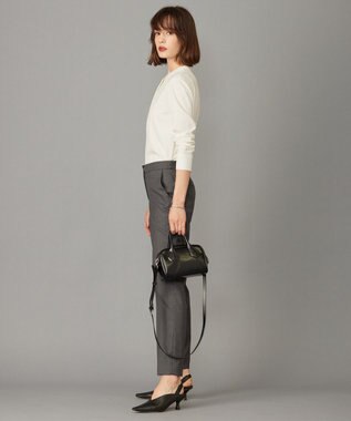 ICB L 【洗える】コンパクトモクロディ バンドカラーカットソー オフホワイト系