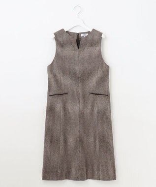 J.PRESS LADIES T/W 千鳥 ツイード ジャンパースカート ブラウン系3