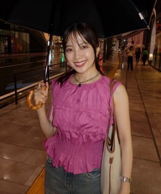 Green Parks シャーリングデザインコルセット風ブラウス Pink