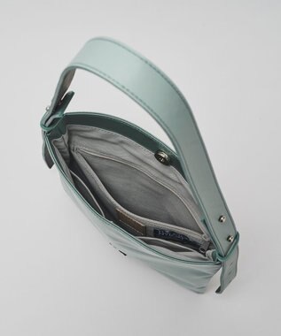 russet バイカラーレザーベルトフラットショルダーバッグ(SF-278) Sax