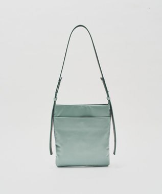 russet バイカラーレザーベルトフラットショルダーバッグ(SF-278) Sax