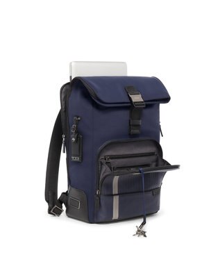 TUMI  メンズ  TUMI Harrison 「オズボーン」ロール・トップ・バックパック MID NAVSTR