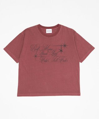 WEGO 【ユニセックス着用ITEM/MLサイズ展開】クロップドグラフィックT（SS） ワイン