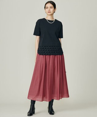 自由区 【カタログ掲載】ジャカードコンビジャージー カットソー ネイビー