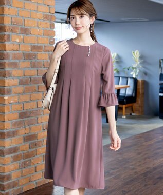 Tiaclasse 飴玉パールフレア袖ワンピース ピンク