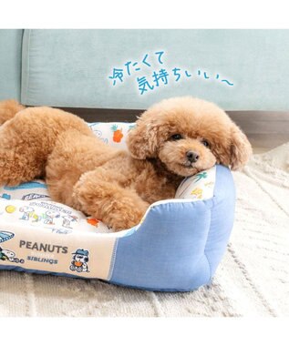 PET PARADISE スヌーピー クール 四角カドラー 《サマーバケーション柄》 Ｍ ホワイト×ブルー
