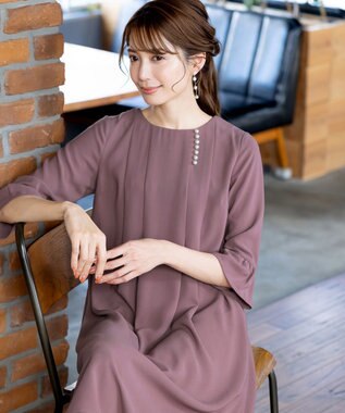 Tiaclasse 飴玉パールフレア袖ワンピース ピンク