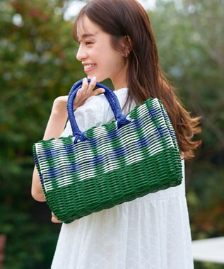 Tiaclasse パターンマルシェバッグ グリーン