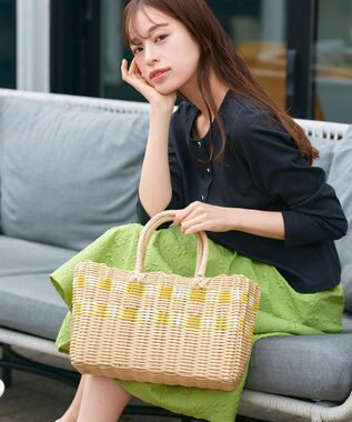 Tiaclasse パターンマルシェバッグ ベージュ