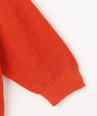 23区 L 【洗える】ピュアリネン パフスリーブ ニット オレンジ系5