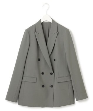 ICB ウール2WAYストレッチ ダブルブレストジャケット スモークグリーン系