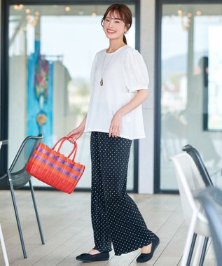 Tiaclasse パターンマルシェバッグ レッド