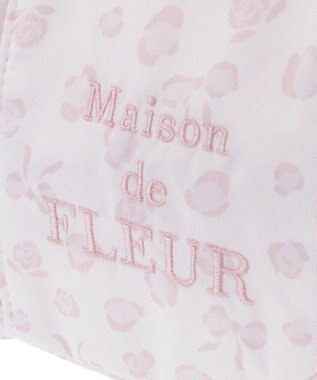Maison de FLEUR リボンレオパードフリルポーチ Light Pink