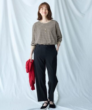 ANY L 【洗濯機可/ウエストゴム/２ＷＡＹストレッチ】テーパードパンツ ブラック