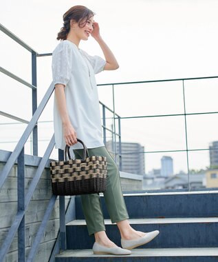 Tiaclasse パターンマルシェバッグ ブラック