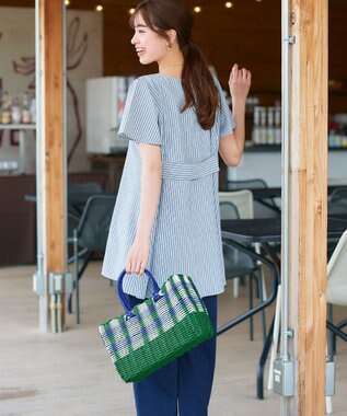 Tiaclasse パターンマルシェバッグ グリーン