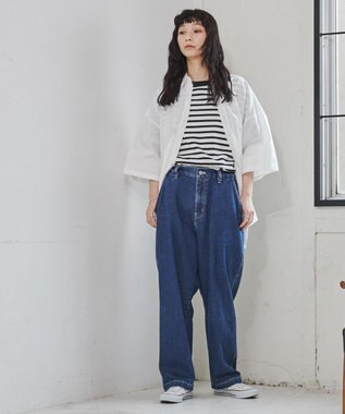 WEGO 【ユニセックス着用ITEM/手洗い可】バギーパンツ デニム中濃色