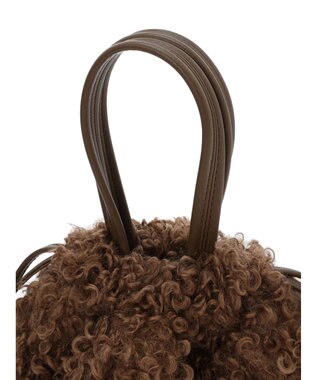 Green Parks ＯＴＯ．ＨＡ．プードルファーハンドバッグ Brown