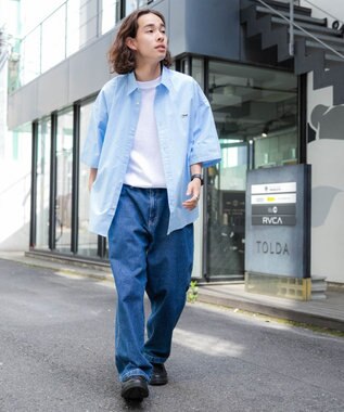 WEGO 【ユニセックス着用ITEM/手洗い可】バギーパンツ デニム中濃色