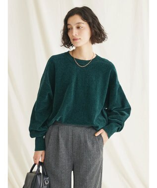 CRAFT STANDARD BOUTIQUE シェニールヤーンニットプルオーバー Green