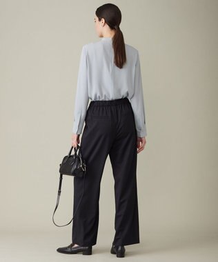 ICB 【洗える】 TWブロード ワイドストレートパンツ ブラック系