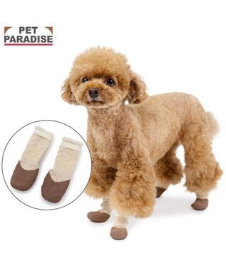 PET PARADISE ペットパラダイス フリル フィット靴 Ｓ ベージュ×ブラウン