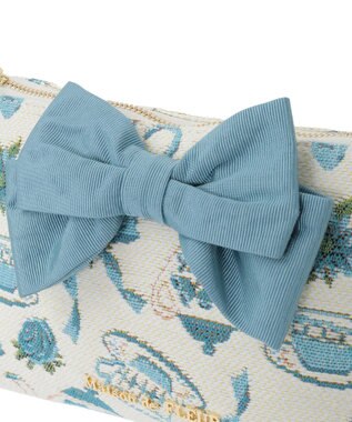 Maison de FLEUR ティーカップ柄ゴブランポーチ Off White