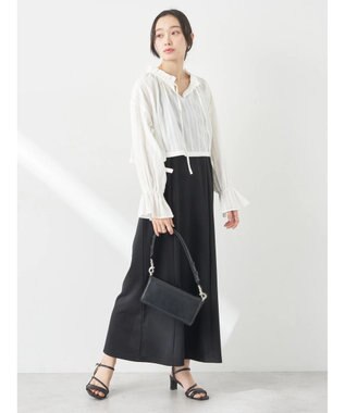 earth music&ecology ＳＥＴ２点ドビーショートブラウス＋キャミワンピース Black