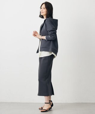 J.PRESS LADIES ダンボールジャージー ジップアップ パーカー スレート系