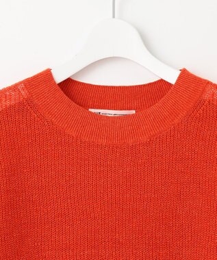 23区 L 【洗える】ピュアリネン パフスリーブ ニット オレンジ系5
