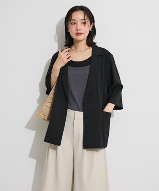 Green Parks シングル半袖ジャケット Black