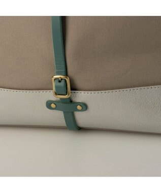 UNBILLION ペルケ perche / 姫路レザー×パラフィンキャンバス2wayトートL ライトグレー