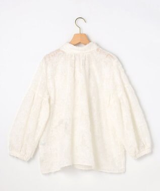 組曲 L 【KUMIKYOKU NAVY / 前後着用可】ヘアリーシフォン ブラウス アイボリー系