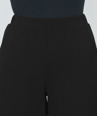Tiaclasse L 【日本製・洗える】ジョーゼットニットワイドパンツ ブラック